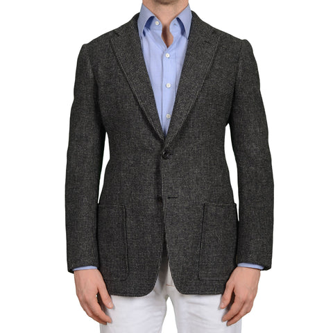 D'AVENZA Roma Handmade Dark Gray Wool Unlined Jacket EU 50 NEW US 40