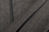 D'AVENZA Roma Handmade Gray Herringbone Wool DP Dress Pants 52 NEW US 36