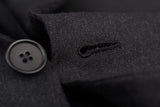 D'AVENZA Roma Handmade Gray Herringbone Wool Peak Lapel Jacket EU 52 NEW US 42