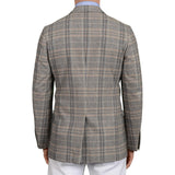 D'AVENZA Roma Handmade Gray Plaid Wool-Cashmere Unlined Jacket 50 NEW US 40