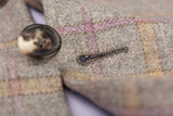 D'AVENZA Roma Handmade Gray Plaid Wool-Mohair-Cashmere Jacket EU 50 NEW US 40