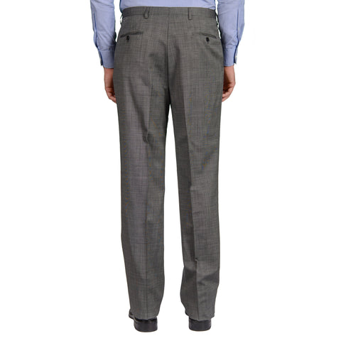 D'AVENZA Roma Handmade Gray Wool DP Dress Pants EU 52 NEW US 36 Classic Fit