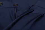 D'AVENZA Roma Handmade Indigo Blue Wool DP Dress Pants NEW Classic Fit