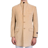 D'AVENZA Roma "Karim" Beige Cotton-Cashmere Corduroy Jacket Coat 50 NEW US M