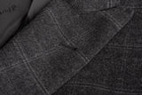 D'AVENZA Handmade Gray Plaid Wool Flannel DB Jacket Sport Coat US 40 NEW EU 50