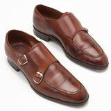 EDWARD GREEN Last 82 "Fulham" Brown Norwegian Double Monk Shoes 6.5 US 7-7.5