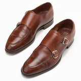 EDWARD GREEN Last 82 "Fulham" Brown Norwegian Double Monk Shoes 6.5 US 7-7.5
