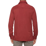 FEDELI 34 LAB Crimson Cotton Pique Long Sleeve Polo Shirt 50 NEW US M