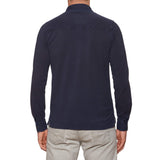 FEDELI 34 LAB Navy Blue Cotton Pique Long Sleeve Polo Shirt NEW