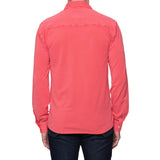 FEDELI 34 LAB "Pard" Coral Cotton Pique Long Sleeve Polo Shirt 54 NEW US X