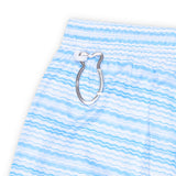 FEDELI Blue-White Wavy Striped Madeira Airstop Swim Shorts Trunks NEW