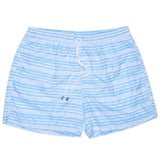 FEDELI Blue-White Wavy Striped Madeira Airstop Swim Shorts Trunks NEW