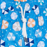 FEDELI Blue Beach Umbrella Printed Madeira Airstop Swim Shorts Trunks NEW 2XL