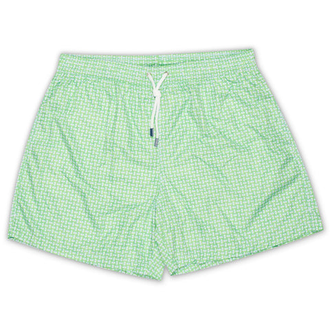 FEDELI Green Geometric Printed Madeira Airstop Swim Shorts Trunks NEW 2XL