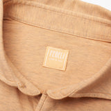 FEDELI Heather Light Orange Cotton Jersey Long Sleeve Polo Shirt 56 NEW 2XL