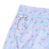 FEDELI Light Blue Parrot Floral Print Madeira Airstop Swim Shorts Trunks NEW L