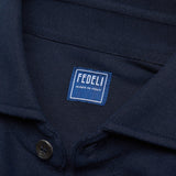 FEDELI Navy Blue Cotton Pique Long Sleeve Polo Shirt EU 46 NEW US XS
