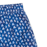 FEDELI Navy Blue Sailboat Print Positano Airstop Swim Shorts Trunks NEW Size L