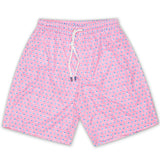 FEDELI Pink Geometric Printed Positano Airstop Swim Shorts Trunks NEW