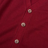 FEDELI Red Cashmere Sleeveless Cardigan Sweater Vest EU 50 NEW US M