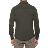 FEDELI Army Green Cotton Pique Long Sleeve Polo Shirt EU 46 NEW US XS