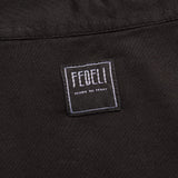 FEDELI Black Garment Dyed Cotton Jersey Polo Shirt EU 52 NEW US L