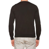 FEDELI Black Garment Dyed Cotton V-Neck Sweater EU 48 NEW US S