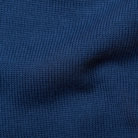 FEDELI Blue Cotton V-Neck Sweater EU 50 NEW US M