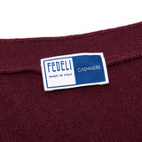 FEDELI Burgundy Cashmere Sleeveless Cardigan Sweater EU 54 NEW US XL