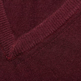FEDELI Burgundy Cashmere V-Neck Sleeveless Sweater EU 54 NEW US XL