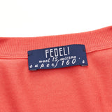 FEDELI Dark Pink 15 Micron Wool Super 160's V-Neck Sweater NEW