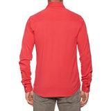 FEDELI Deep Pink Cotton Pique Long Sleeve Polo Shirt NEW