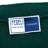FEDELI Green Cashmere Sleeveless Cardigan Sweater NEW Slim Fit