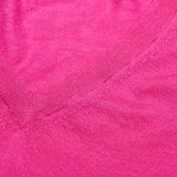 FEDELI Magenta Pink Cashmere V-Neck Sweater NEW