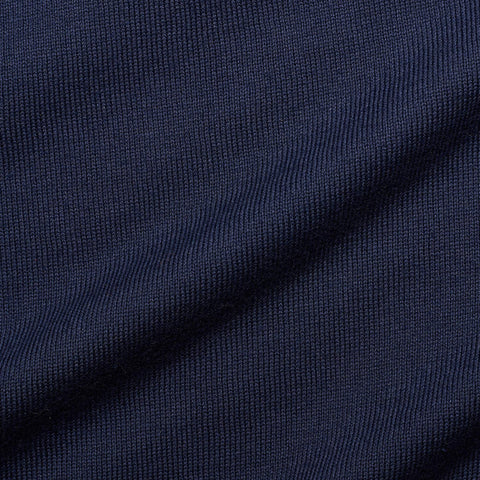 FEDELI Navy Blue Supima Cotton Lightweight Crewneck Sweater 58 NEW 3XL