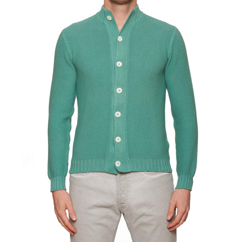 FEDELI Olive Cotton Knit Cardigan Sweater EU 48 NEW US S