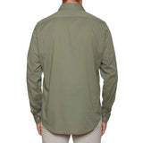 FEDELI Olive Panamino Cotton Long Sleeve Casual Shirt EU 43 NEW US 17