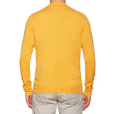 FEDELI Orange Cashmere-Cotton V-Neck Sweater EU 50 NEW US M