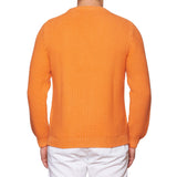 FEDELI Orange "Dusty System" Thick Wool Knit Crewneck Chunky Sweater 54 NEW XL
