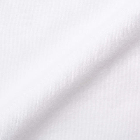 FEDELI Solid White Cotton Jersey Frosted Short Sleeve Polo Shirt 46 NEW US XS