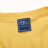FEDELI Yellow Cashmere-Silk V-Neck Sleeveless Sweater EU 48 NEW US S