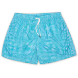 FEDELI Teal Blue Geometric Printed Madeira Airstop Swim Shorts Trunks NEW 2XL