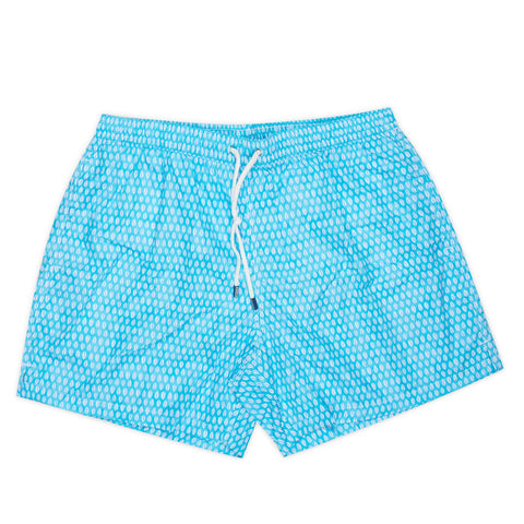 FEDELI Turquoise Leaf Print Madeira Airstop Swim Shorts Trunks NEW 2XL
