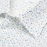 FEDELI White Blue Floral Linen Long Sleeve Casual Shirt EU 44 NEW US 17.5
