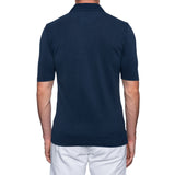 FEDELI 34 LAB Navy Blue Cotton Pique Frosted Polo Shirt EU 48 NEW US S