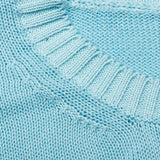 FEDELI "Argentina 8" Blue Supima Cotton Knit Crewneck Sweater 52 NEW US L