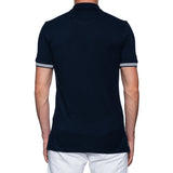 FEDELI "Honey" Navy Blue Cotton Pique Frosted Polo Shirt EU 46 NEW US XS