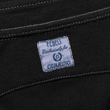 FEDELI "Kaos" Black Garment Dyed Cotton Pique Polo Shirt 56 NEW 2XL Slim F