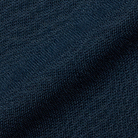 FEDELI "Kaos" Navy Blue Garment Dyed Cotton Pique Polo Shirt 46 NEW XS Slim