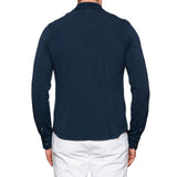 FEDELI "Kaos" Navy Blue Garment Dyed Cotton Pique Polo Shirt 56 NEW 2XL Sl
